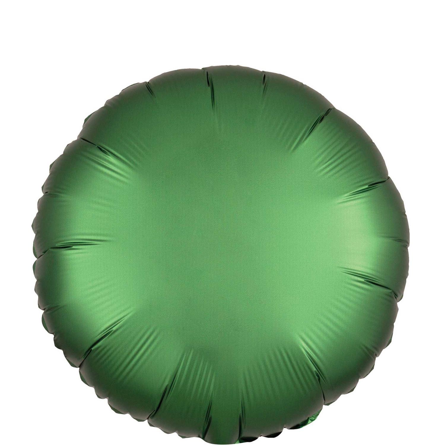 Emerald Satin Luxe Round Foil Balloon 45cm Balloons & Streamers - Party Centre