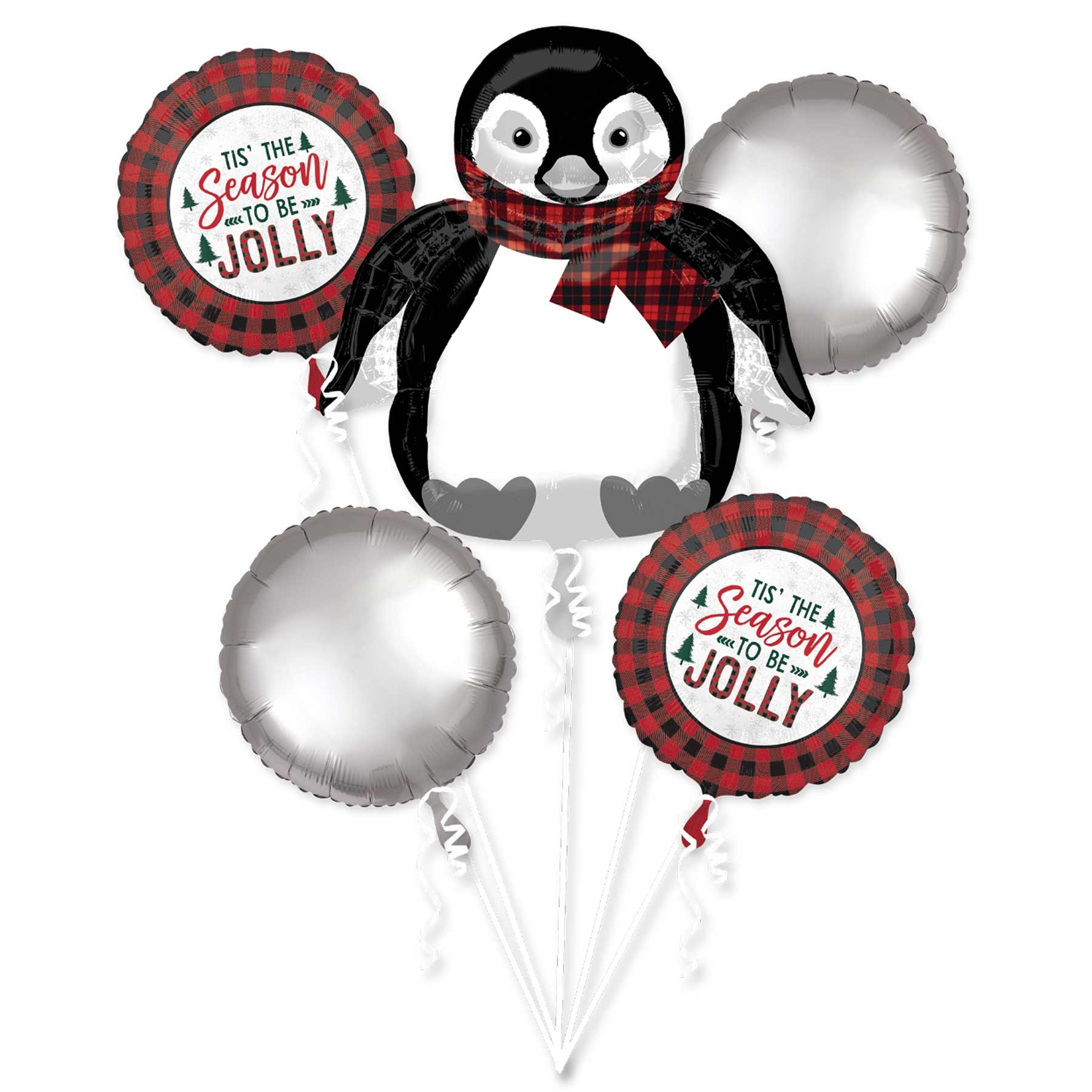Cozy Holiday Balloon Bouquet 5pcs Balloons & Streamers - Party Centre