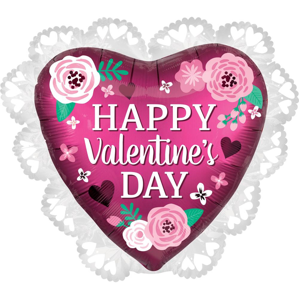 Happy Valentines Day Pomegranate SuperShape 58x53cm Balloons & Streamers - Party Centre