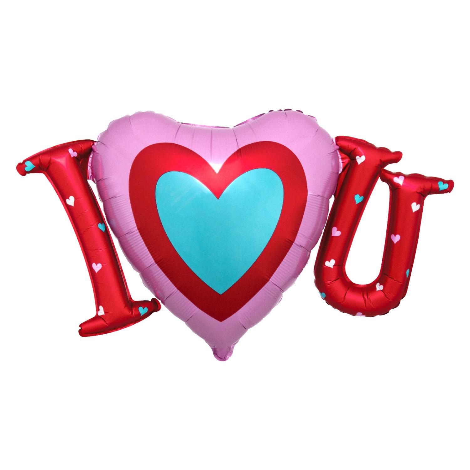 Infused I Heart You Satin SuperShape Foil Balloon 83x48cm Balloons & Streamers - Party Centre