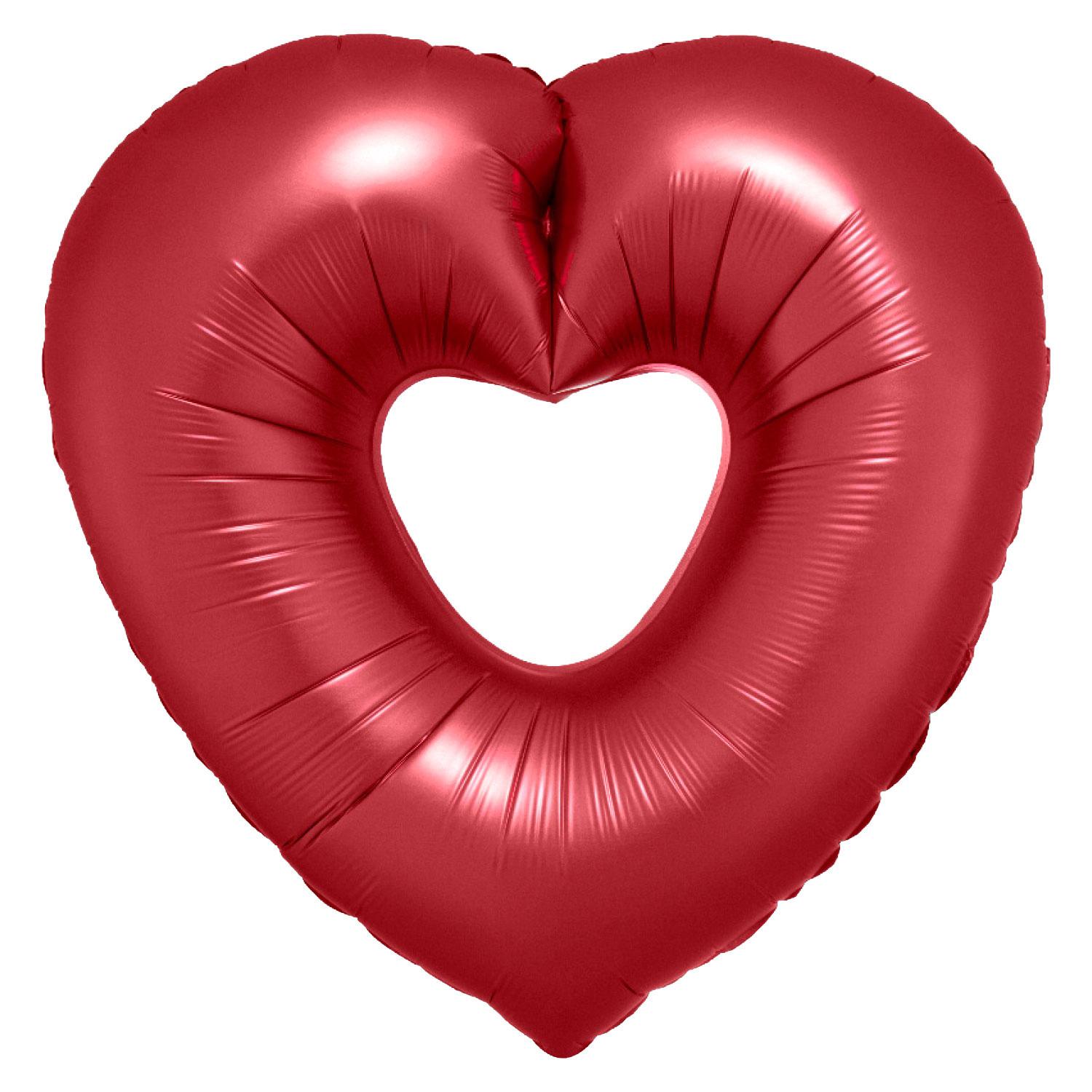 Open Heart Sangria SuperShape Foil Balloon 63x66cm Balloons & Streamers - Party Centre