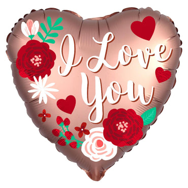 Rose Copper Love Satin Foil Balloon 45cm Balloons & Streamers - Party Centre