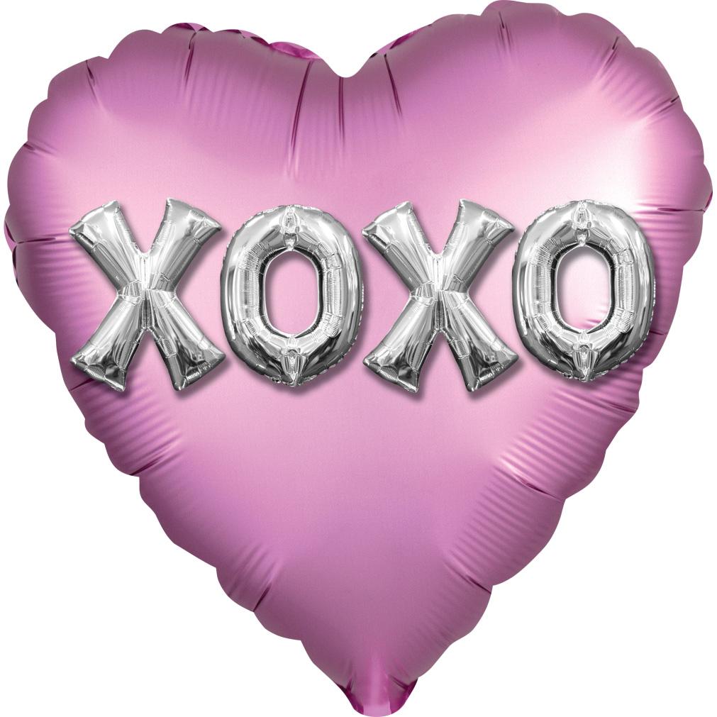 XOXO Balloon Letters Satin Foil Balloon 45cm Balloons & Streamers - Party Centre