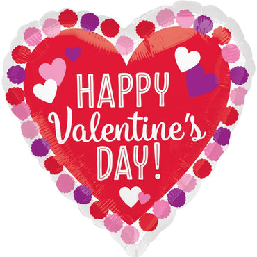 Valentine Pom Poms Foil Balloon 45cm Balloons & Streamers - Party Centre