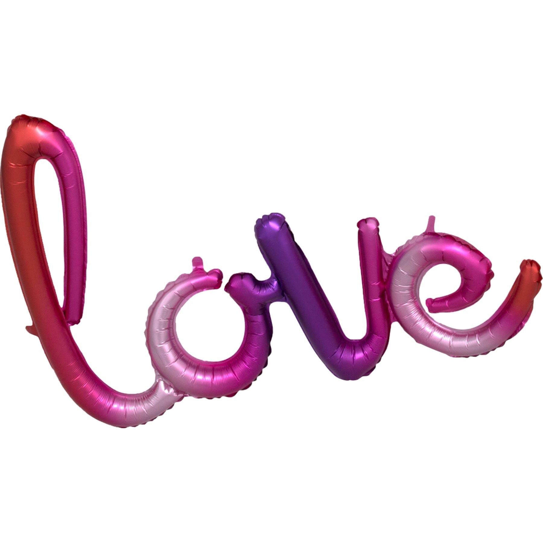 Ombre Love Script Phrase 78x53cm Balloons & Streamers - Party Centre