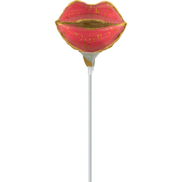 Sangria Lips Satin Mini Shape Foil Balloon Balloons & Streamers - Party Centre
