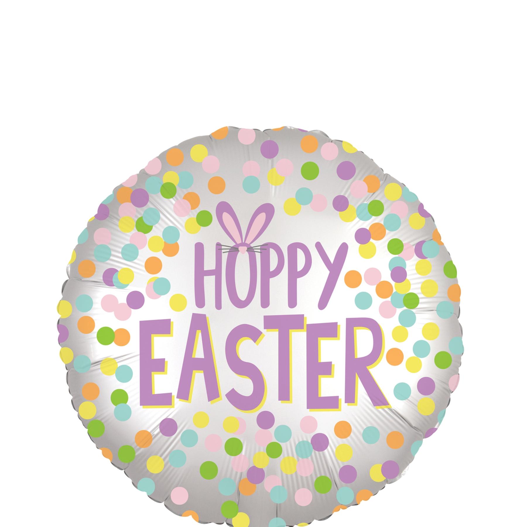 Easter Satin Round Foil Balloon 45cm Balloons & Streamers - Party Centre