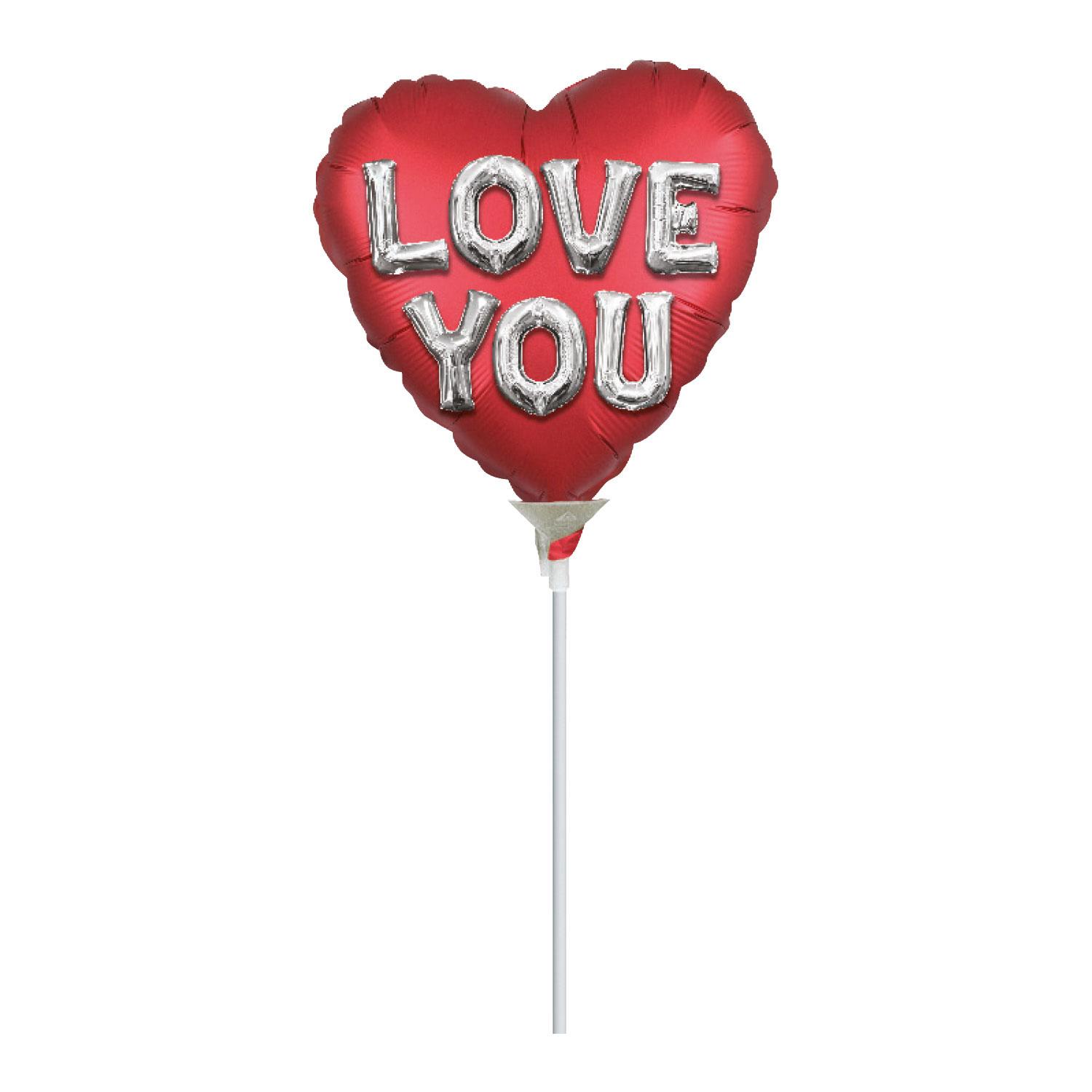 Love You Letters Satin Foil Balloon 22cm Balloons & Streamers - Party Centre