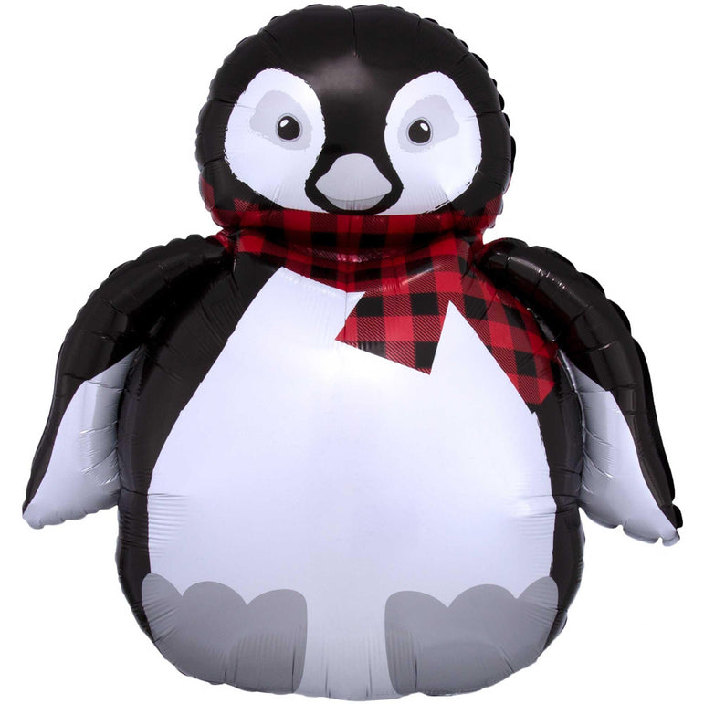 Cozy Hoilday Penguin SuperShape Balloon 71x68cm Balloons & Streamers - Party Centre