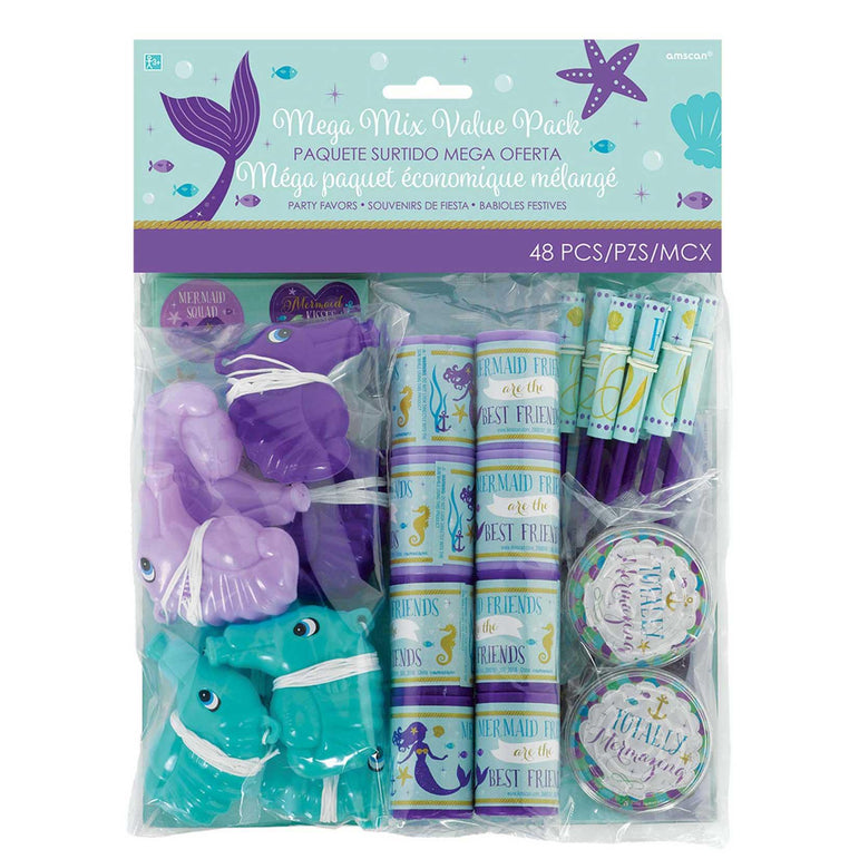 Mermaid Wishes Mega Mix Value Pack Favors 48pcs Party Favors - Party Centre