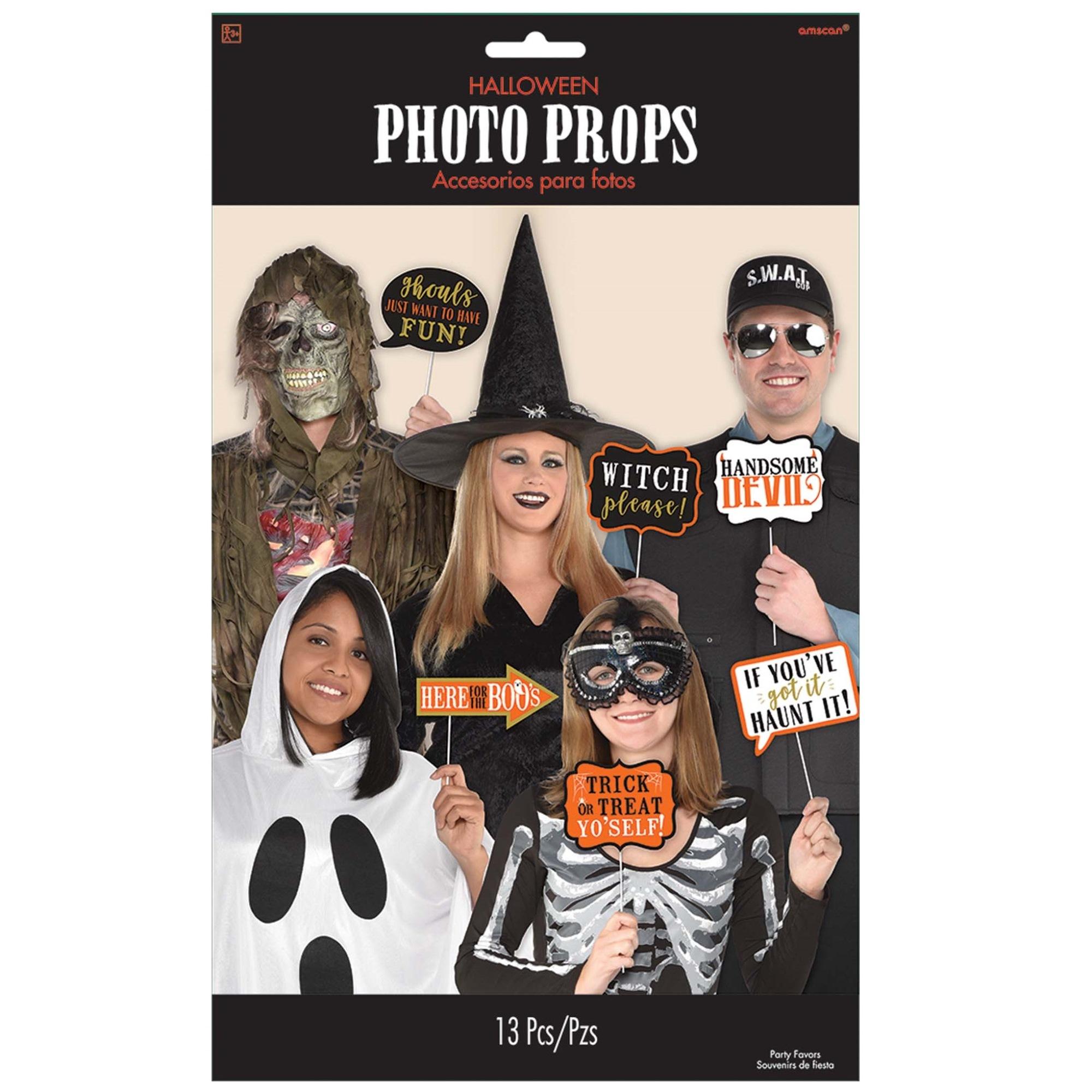 Halloween Words Photo Prop Kit 13pcs Party Accessories - Party Centre