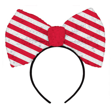 Adult Big Bow Sequined Headband Costumes & Apparel - Party Centre