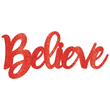 Believe Glitter Photo Prop Decoration Party Accessories - Party Centre