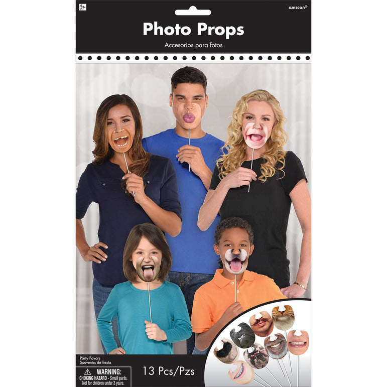 Funny Mouth Photo Props 13pcs Party Accessories - Party Centre