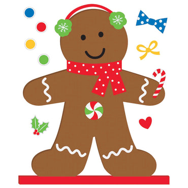 Gingerbread Man Standing Activity Kit Pinata - Party Centre