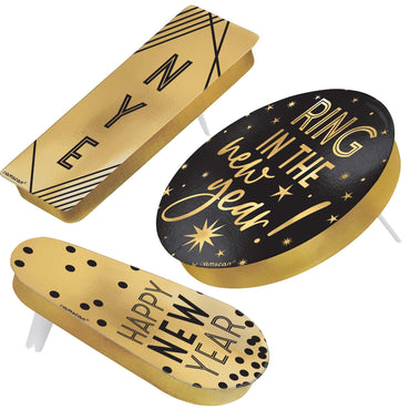 New Year Noisemaker Black Silver Gold Party Accessories - Party Centre