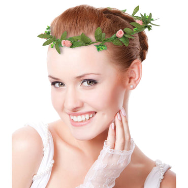 Mint To Be Flower Head Wreath 16in Costumes & Apparel - Party Centre