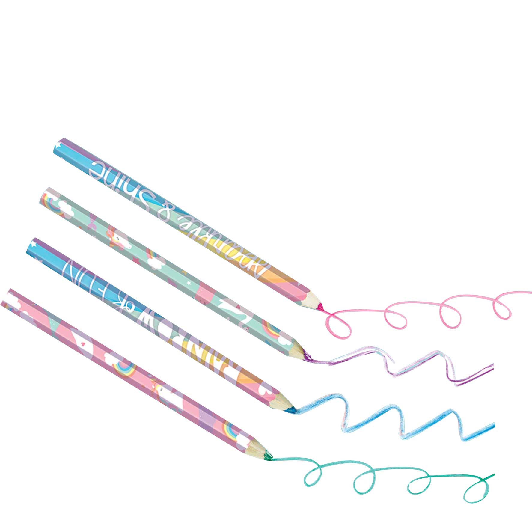 Magical Rainbow Birthday Pencil 4pcs Party Favors - Party Centre