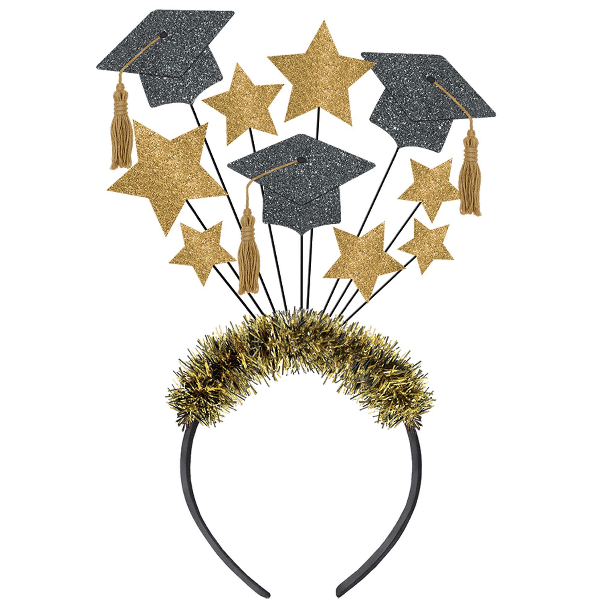 Grad Caps Glitter Headpiece Costumes & Apparel - Party Centre