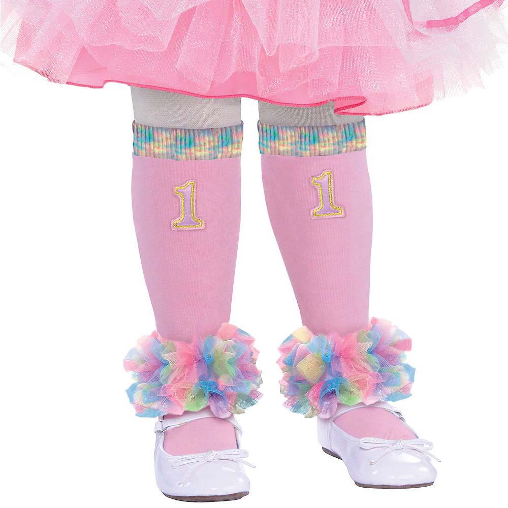 1st Birthday Girl Leg Warmers Costumes & Apparel - Party Centre