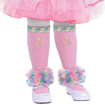 1st Birthday Girl Leg Warmers Costumes & Apparel - Party Centre
