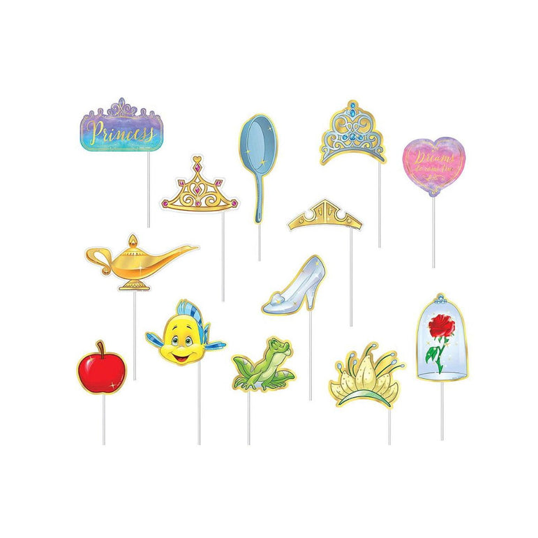 Disney Princess Once Upon A Time Paper Photo Props Kit 13pcs Party Accessories - Party Centre