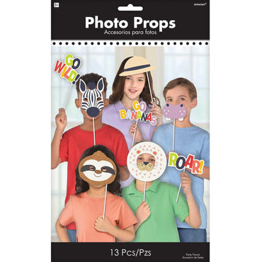Jungle Paper & Plastic Photo Props 13pcs Party Accessories - Party Centre