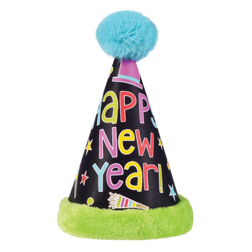 Happy New Year Child Cone Hat with Fabric Trim Party Accessories - Party Centre