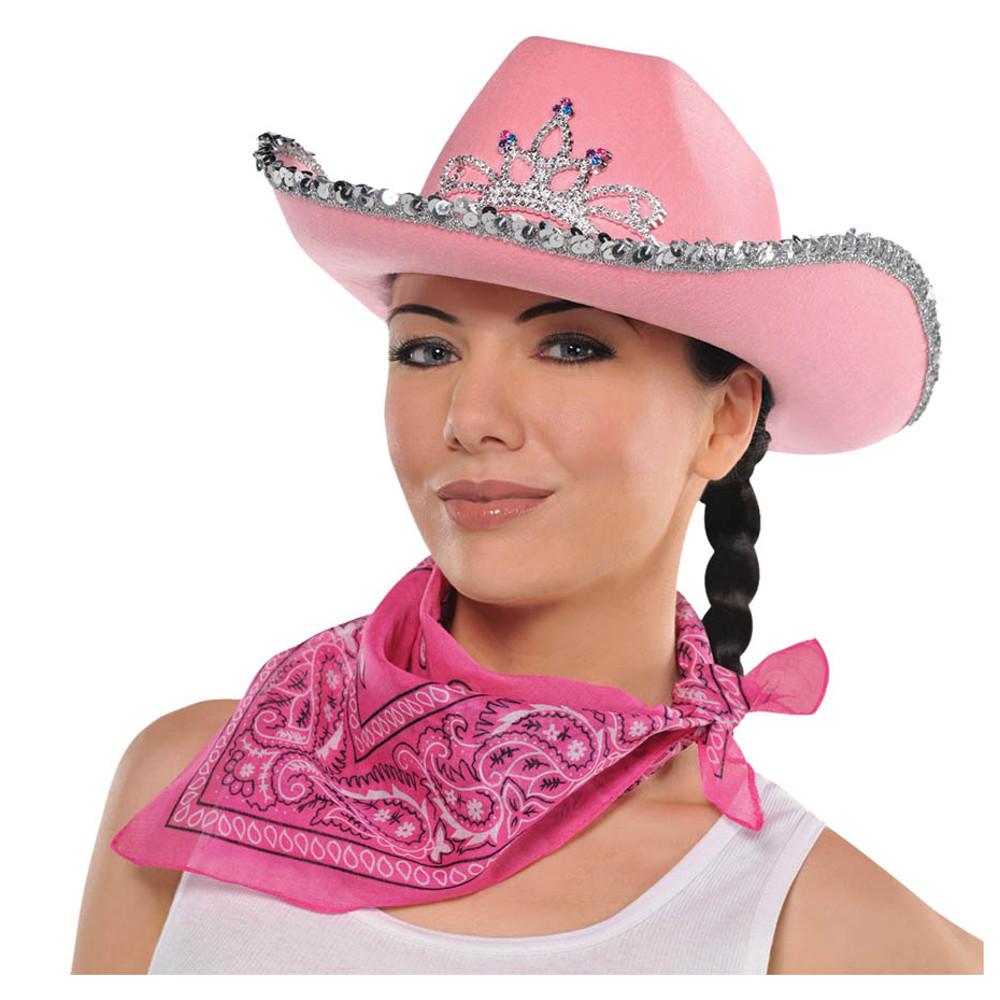 Cowgirl Rhinestone Pink Hat Costumes & Apparel - Party Centre