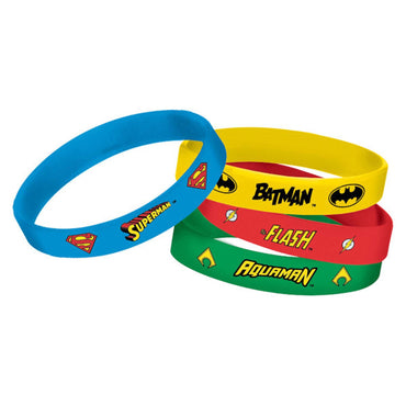 Batman Justice League Heroes Unite Rubber Bracelets 4pcs