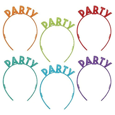 Headbands Birthday Celebration Glitter Plastic 6pcs
