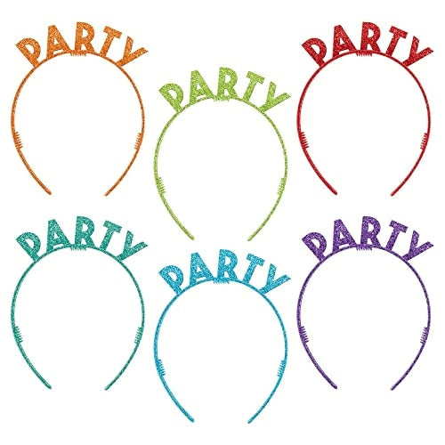 Headbands Birthday Celebration Glitter Plastic 6pcs