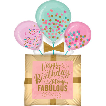 Fabulous Birthday Gift SuperShape Foil Balloon 58x81cm Balloons & Streamers - Party Centre