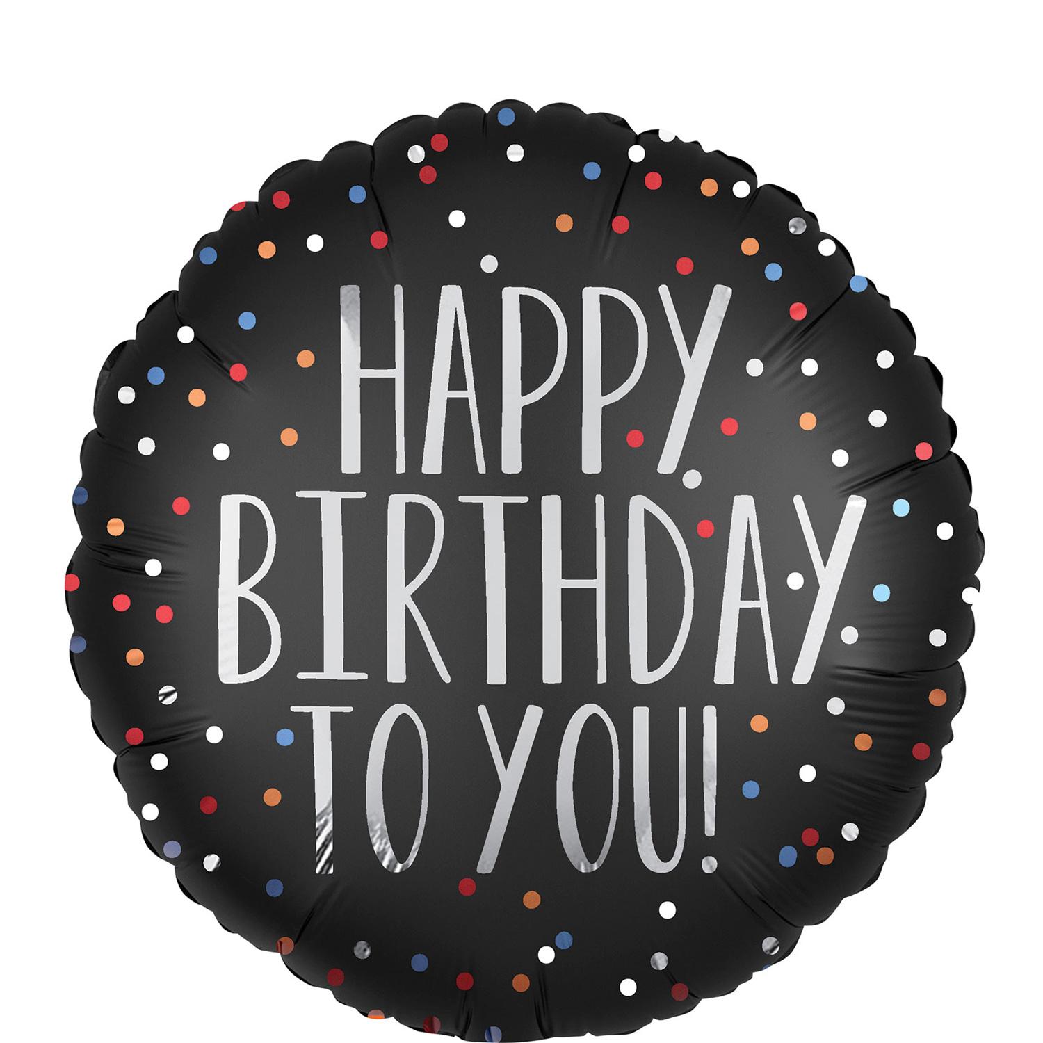 Happy Birthday to You Satin Dots Foil Balloon 45cm Balloons & Streamers - Party Centre