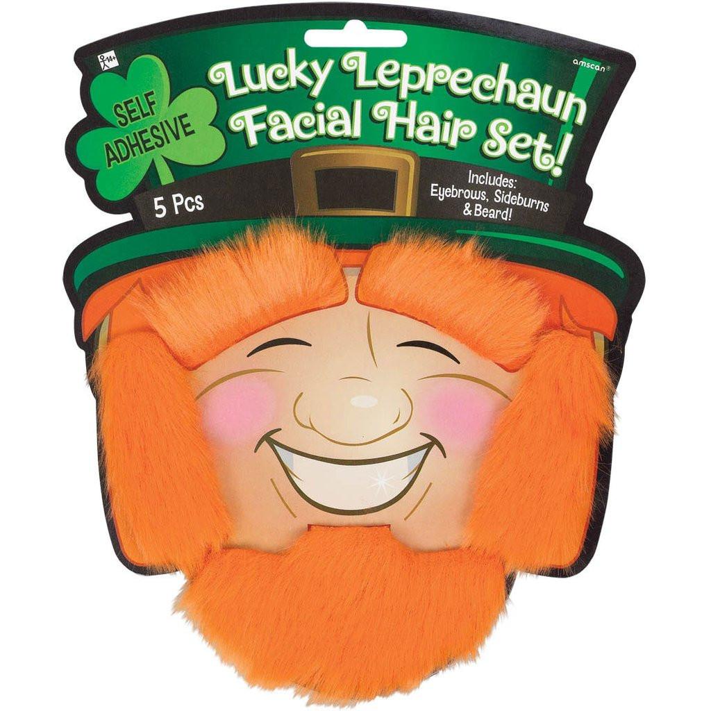 St Patrick's Facial Hair Set 5pcs Costumes & Apparel - Party Centre