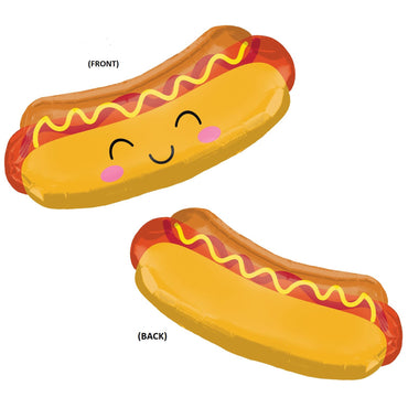 Hot Dog SuperShape Foil Balloon 83x38cm Balloons & Streamers - Party Centre