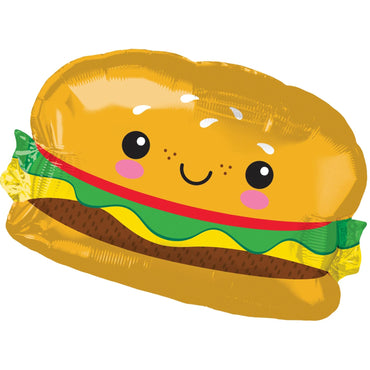Hamburger SuperShape Foil Balloon 66x45cm Balloons & Streamers - Party Centre