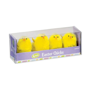 Easter Large Chenille Chick Favors 2in 4pcs Favours - Party Centre