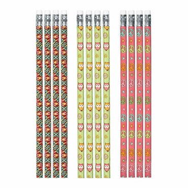 Hippie Chick Birthday Pencil Favors 12pcs Party Favors - Party Centre