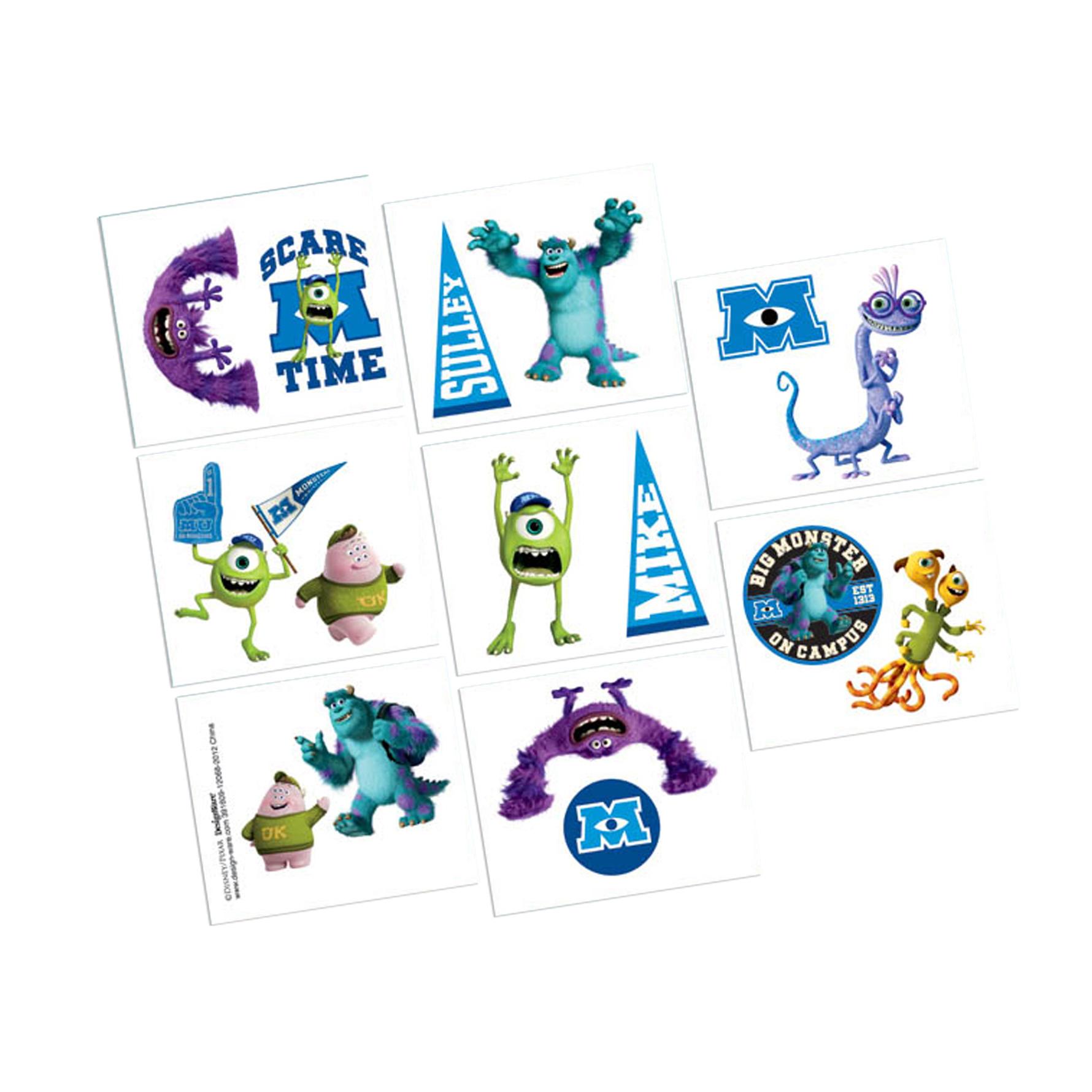Monsters University Tattoo Favors 8 Sheets Party Favors - Party Centre