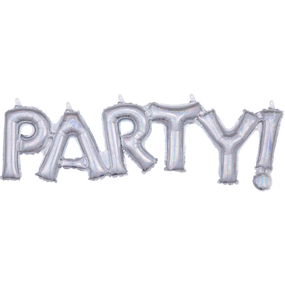 Party Holographic Block Phrase Foil Balloon 83x22cm Balloons & Streamers - Party Centre