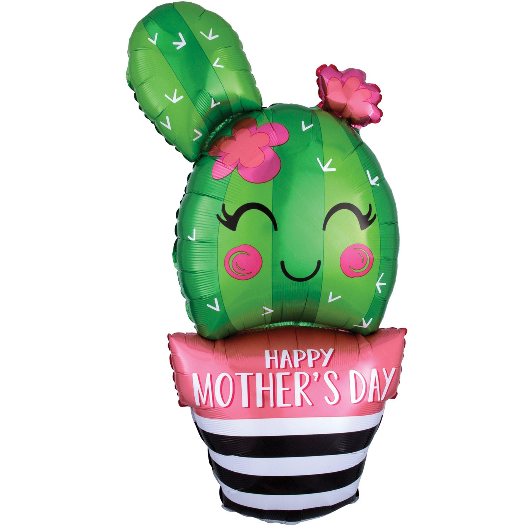 Happy Mother's Day Cactus SuperShape Balloon 45x88cm Balloons & Streamers - Party Centre