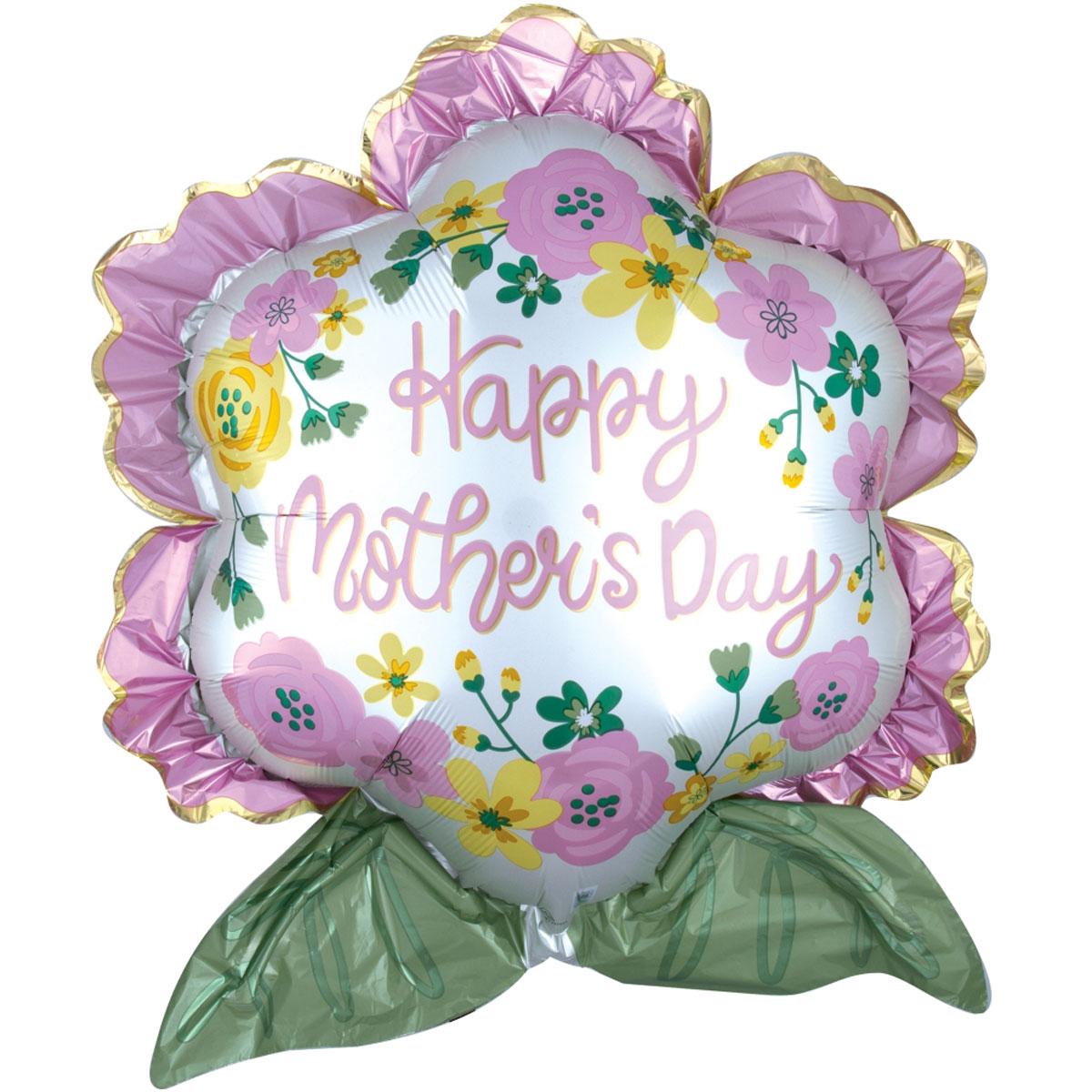 Happy Mother's Day Infused Flower Satin SuperSape 63x68cm Balloons & Streamers - Party Centre