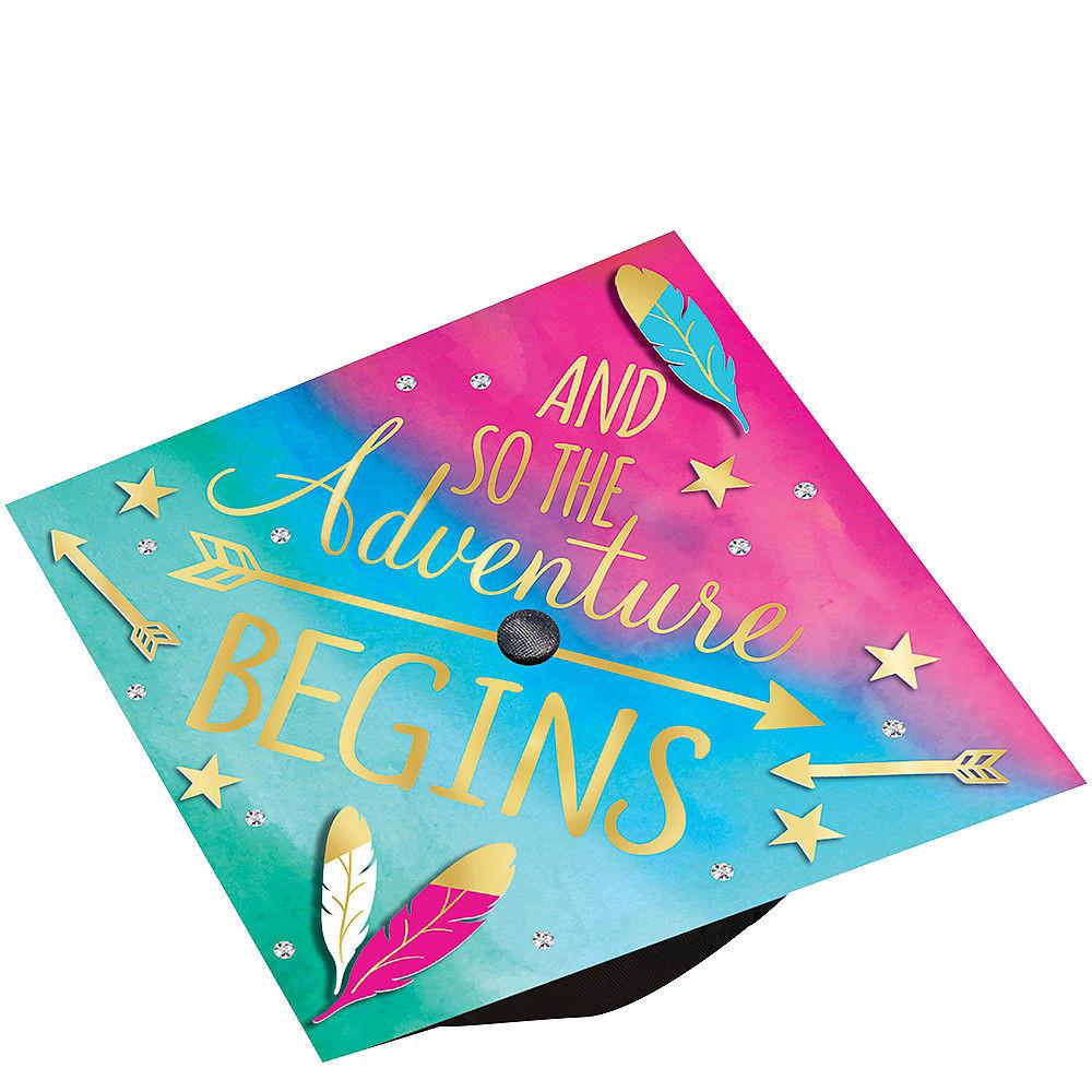 And So The Adventure Begins Grad Cap Decorating Kit 1pc Costumes & Apparel - Party Centre