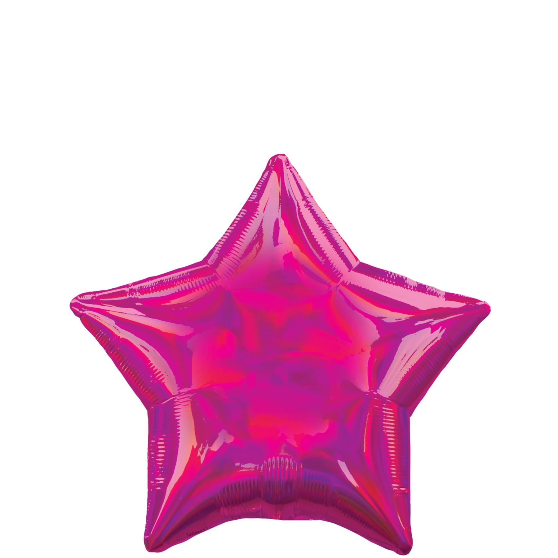 Magenta Iridescent Star Holographic Foil Balloon 45cm Balloons & Streamers - Party Centre