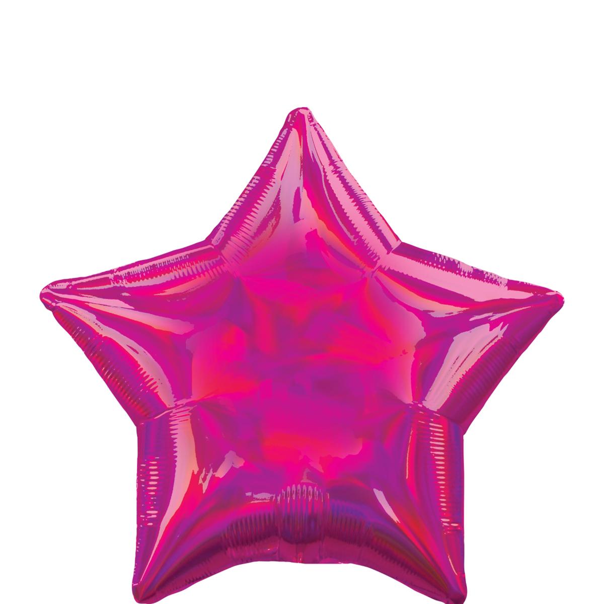 Magenta Iridescent Star Foil Balloon 45cm Balloons & Streamers - Party Centre