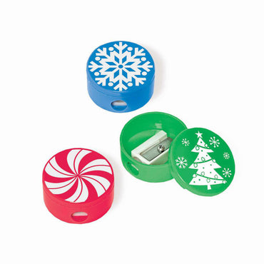 Christmas Pencil Sharpeners 12pcs Favours - Party Centre