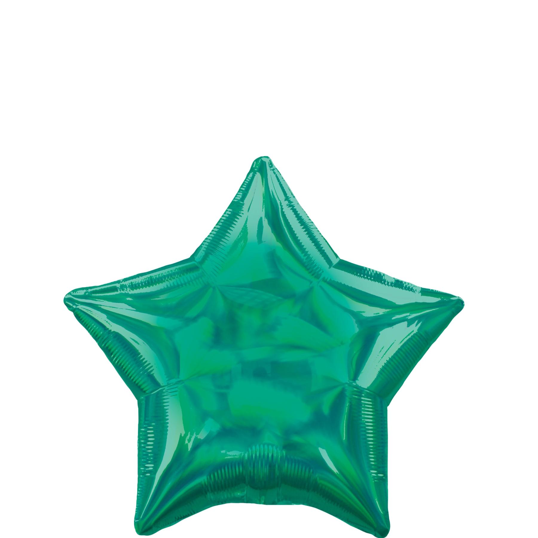 Green Iridescent Star Holographic Foil Balloon 45cm Balloons & Streamers - Party Centre