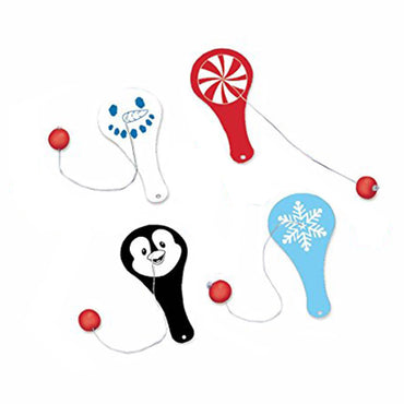 Christmas Paddle Ball Favors 12pcs Favours - Party Centre