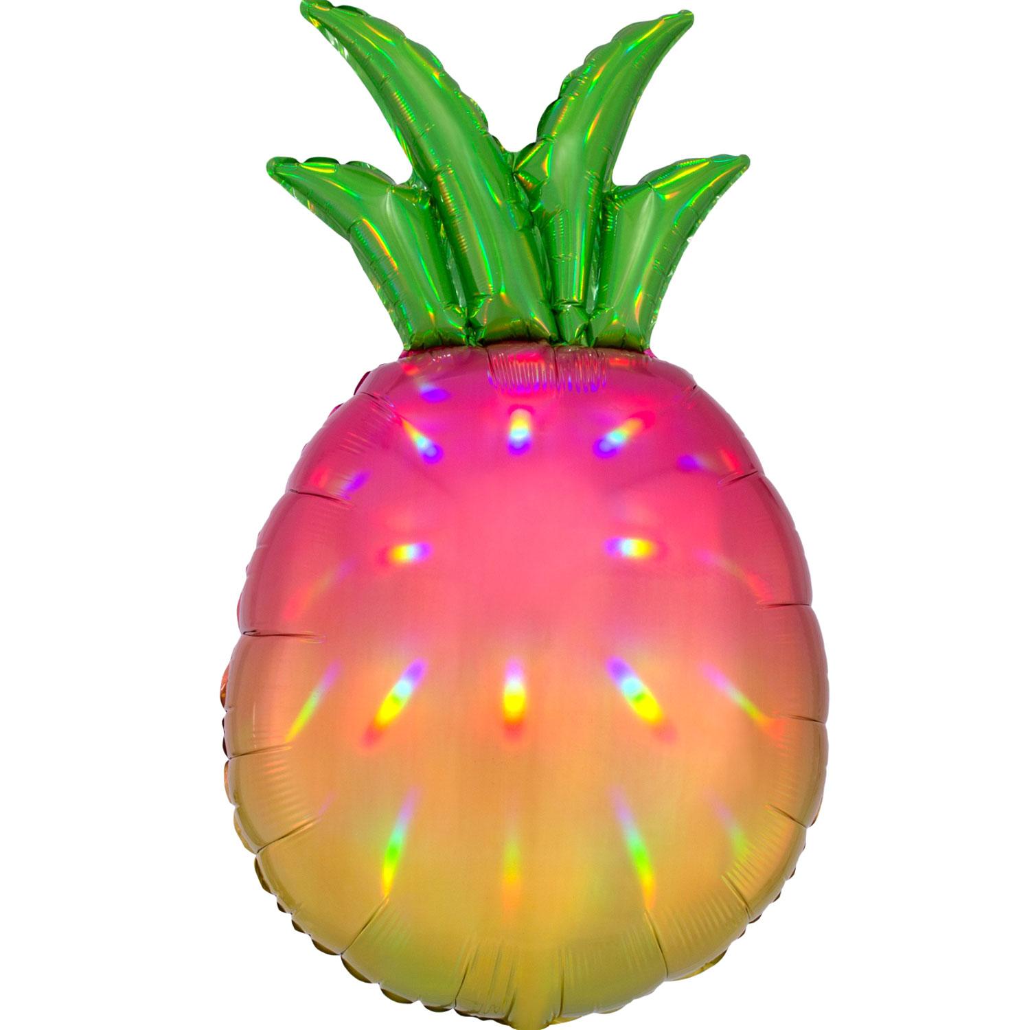 Pineapple Iridescent Holographic SuperShape Balloon 43x78cm Balloons & Streamers - Party Centre